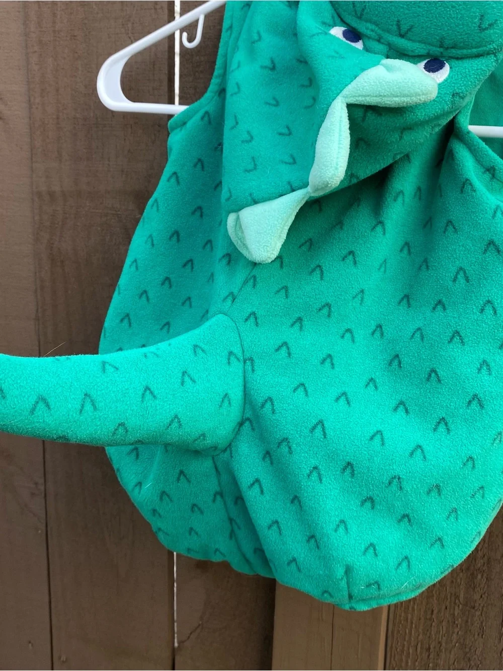 Carter's Teal Dragon/Dinosaur Hooded One-Piece costume 12 months
